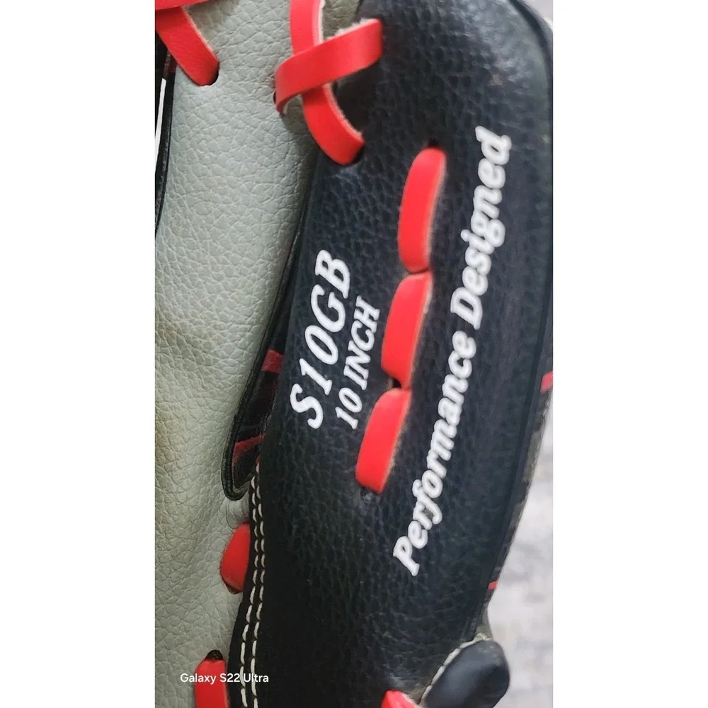 Rawlings Kids Savage 10-in T-ball Glove Black Grey Red